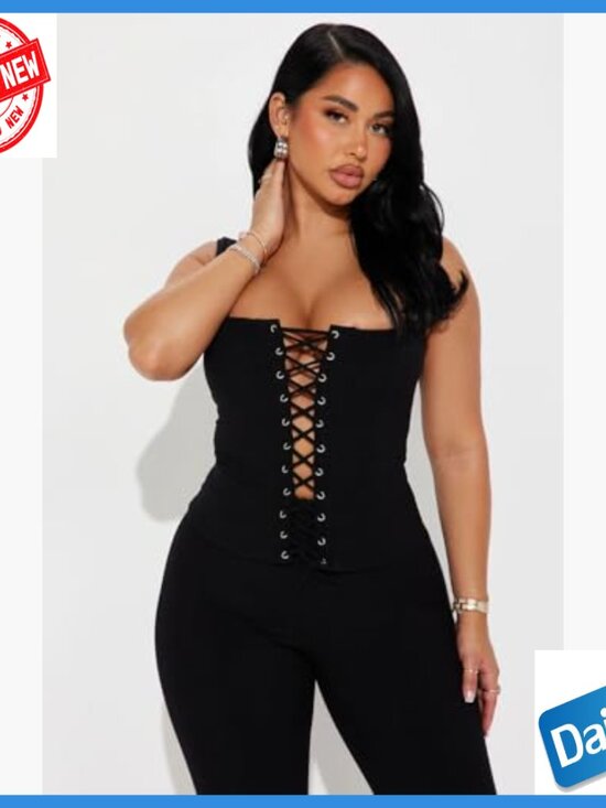 Sleeveless Tie-Down Crop Top with Capri Pants Set for Workout Club - Picture 2 of 7